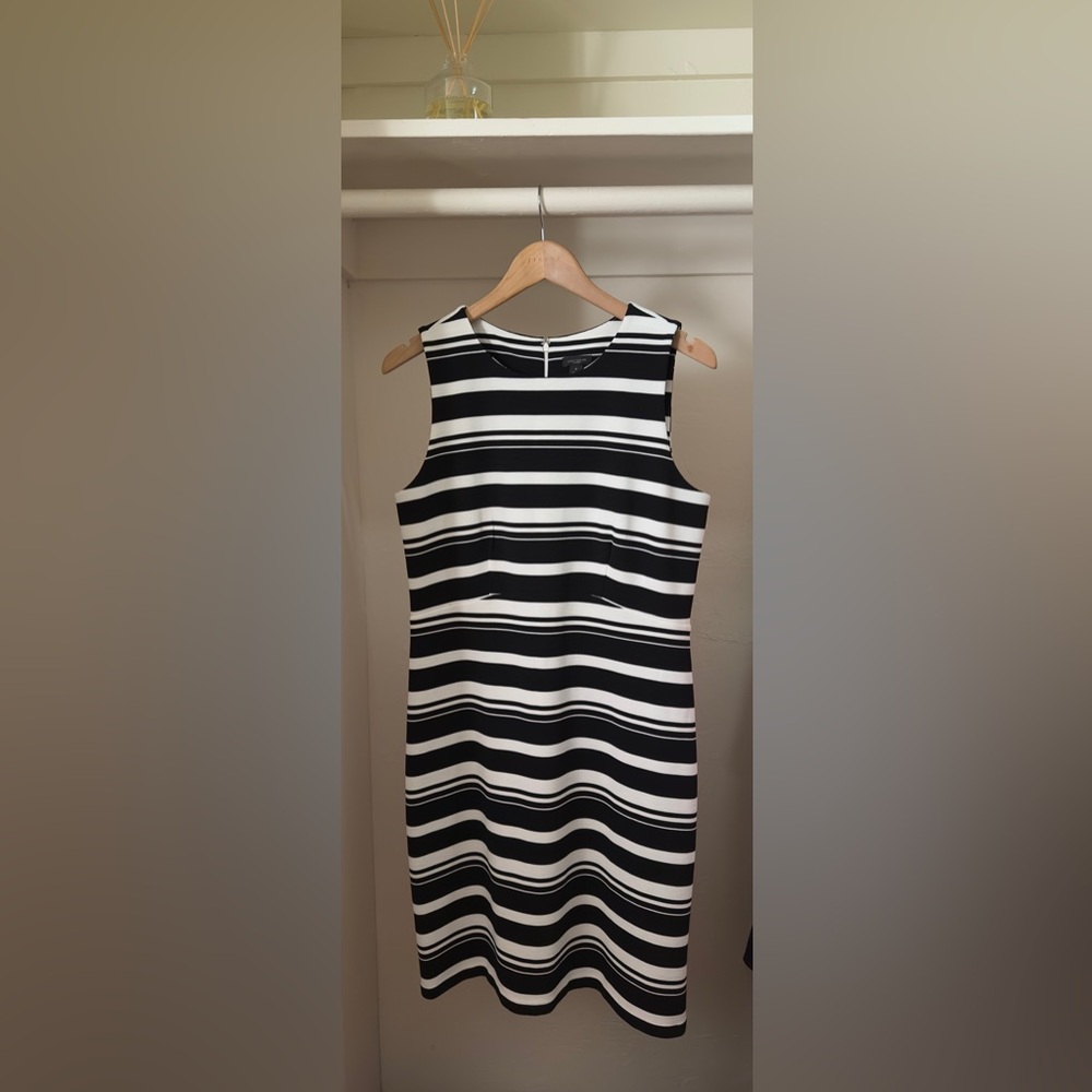 GUC Ann Taylor Factory Black and White Striped Dress